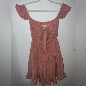 Sage the label pink and white polka dot dress